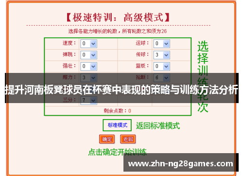 提升河南板凳球员在杯赛中表现的策略与训练方法分析