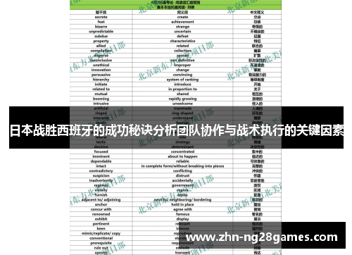 日本战胜西班牙的成功秘诀分析团队协作与战术执行的关键因素