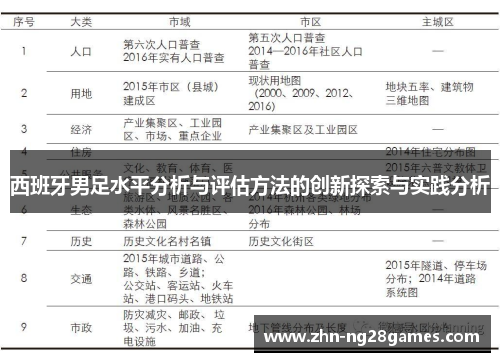 西班牙男足水平分析与评估方法的创新探索与实践分析